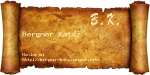 Bergner Kató névjegykártya